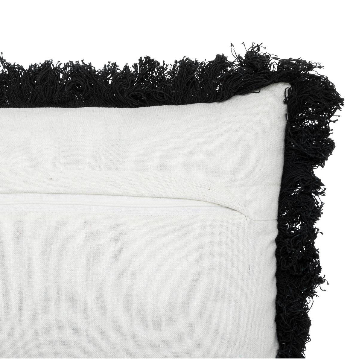 Coussin décoratif Blanc & Noir motifs colorés en bouclettes de Coton 30 x 50 cm - Image 2