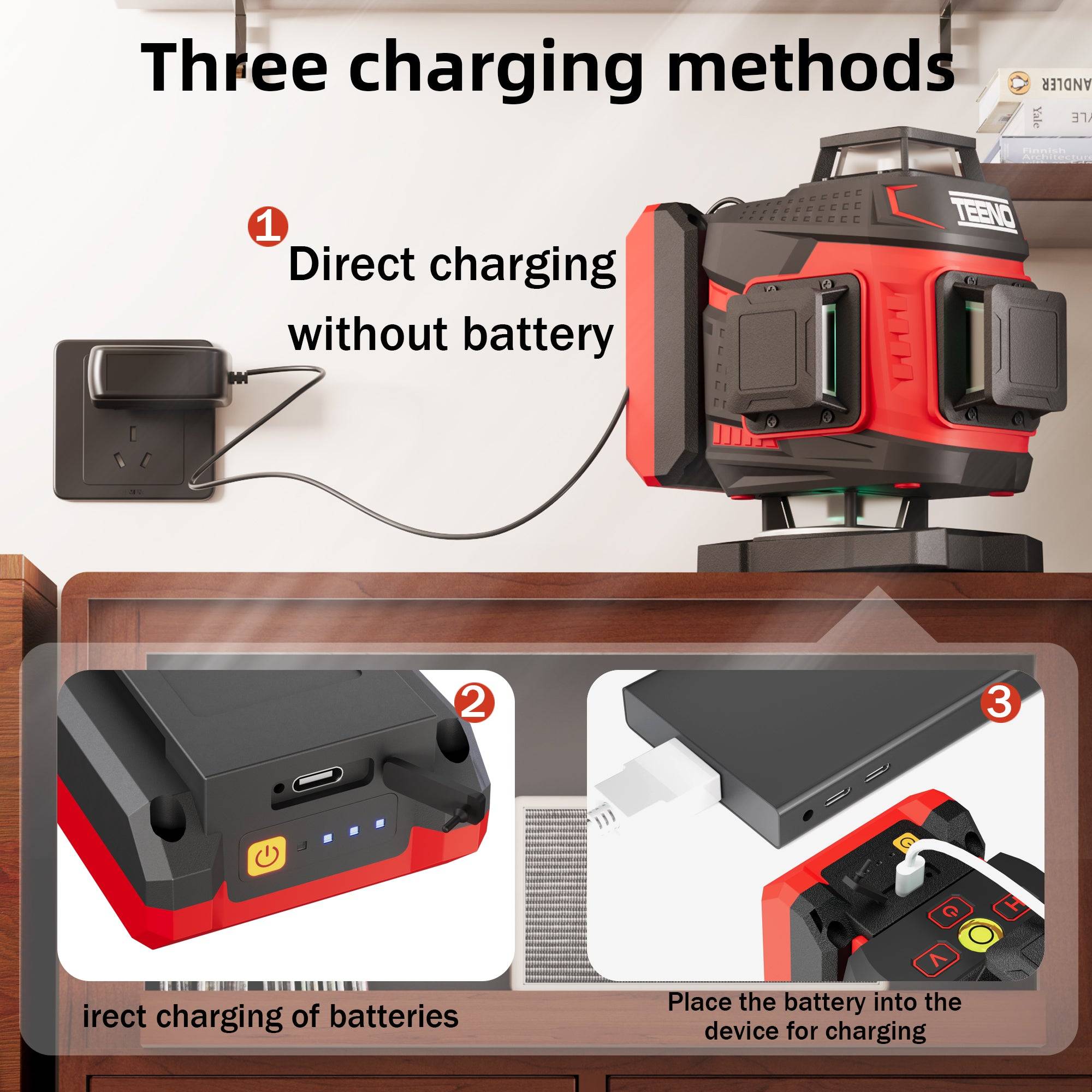 Teeno - Laser Niveau 360° Vert ,5400mAh Autonivelant, Portable et Léger - Image 6