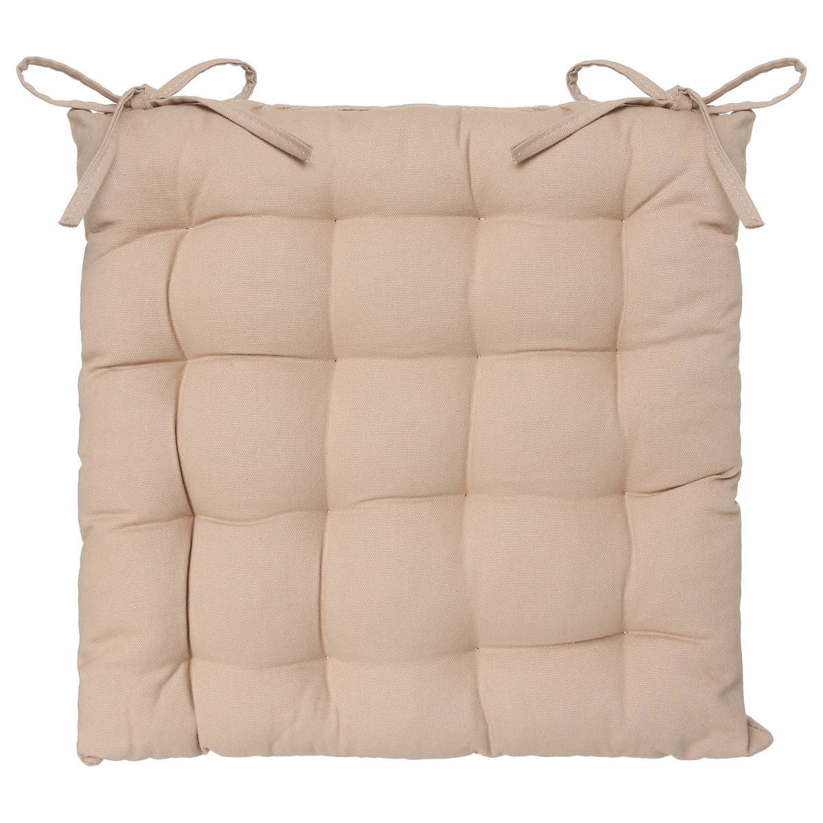 Atmosphera - Galette de chaise "Anjali" beige 38x38cm - Atmosphera Créateur d'intérieur