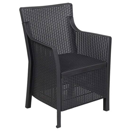Fauteuil polypropylène anthracite 54 x 55 x 89 cm - PANGIVO - Image 3
