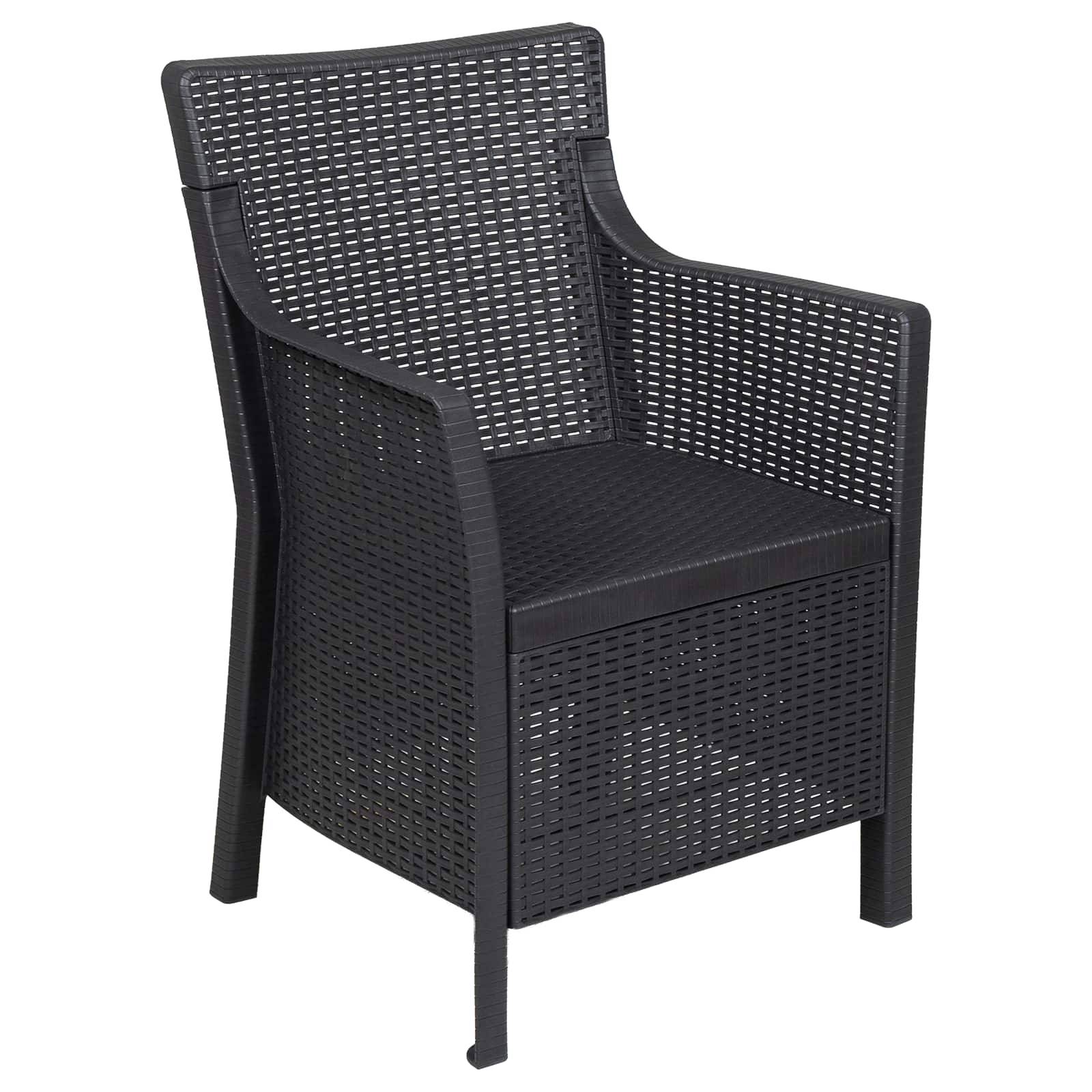 Fauteuil polypropylène anthracite 54 x 55 x 89 cm - PANGIVO - Image 3