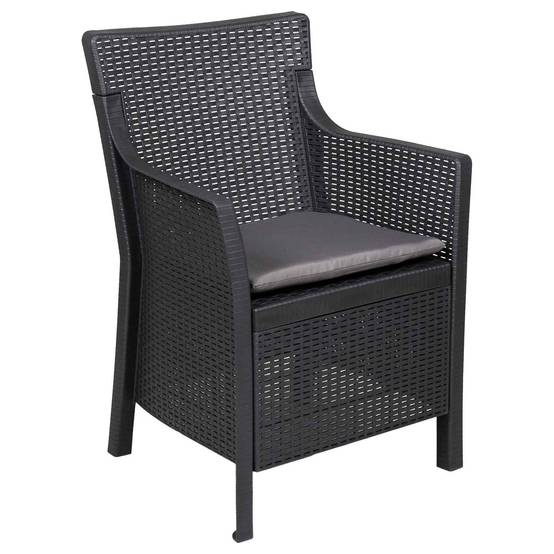 Fauteuil polypropylène anthracite 54 x 55 x 89 cm - PANGIVO - Image 2