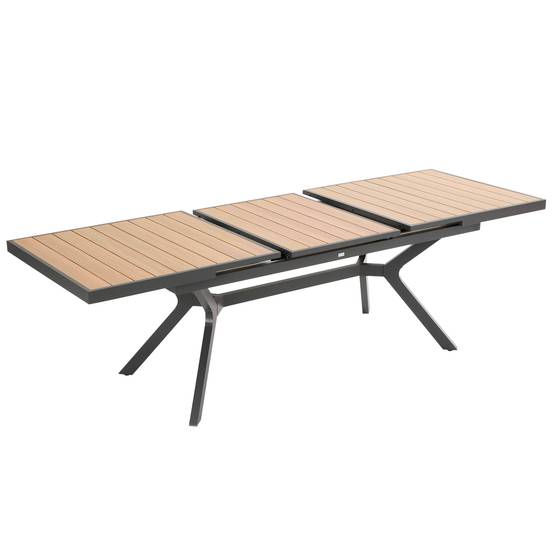 Oviala - Table de jardin extensible 8 à 10 places en alu et effet bois 250cm Savannah - Oviala - Image 5