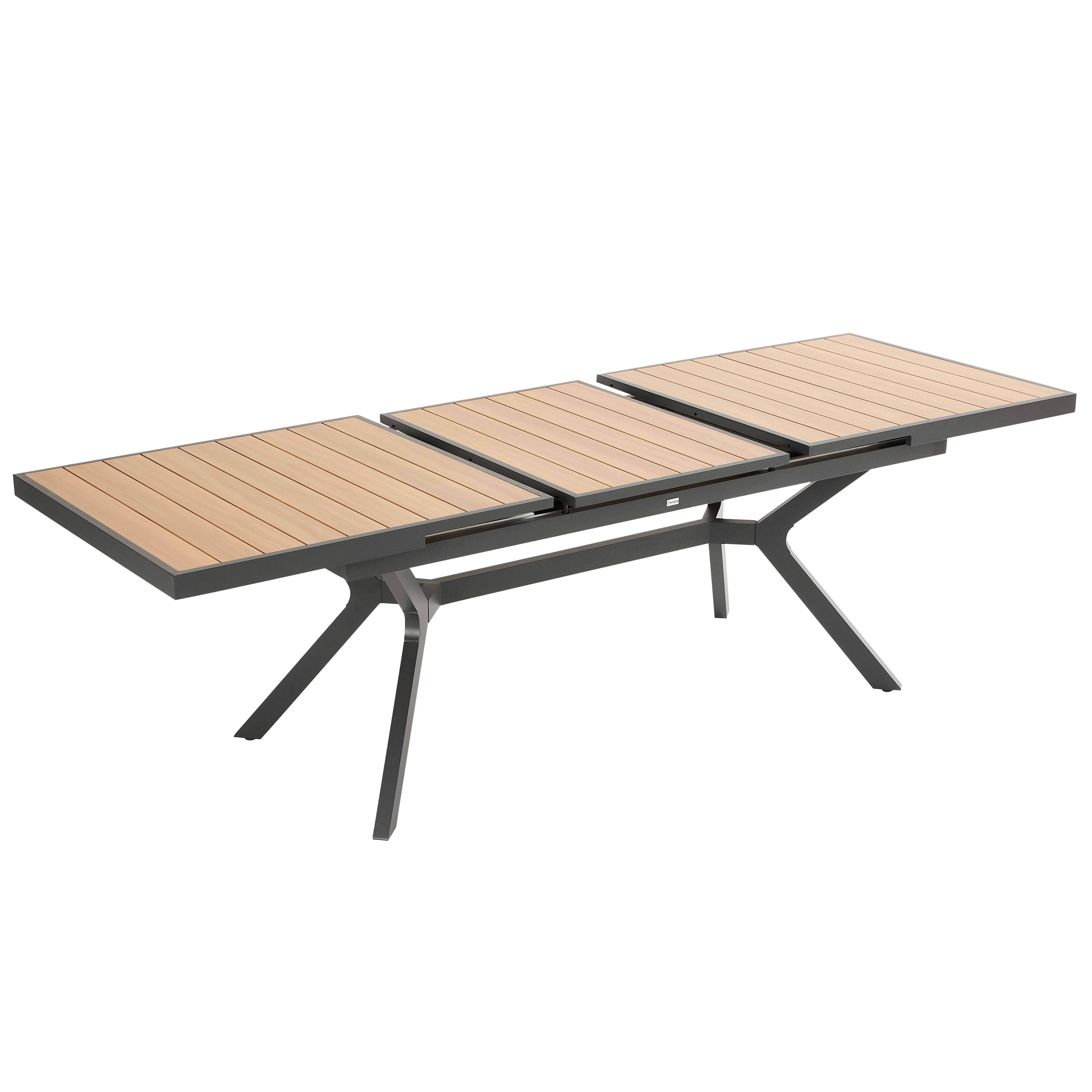 Oviala - Table de jardin extensible 8 à 10 places en alu et effet bois 250cm Savannah - Oviala - Image 5