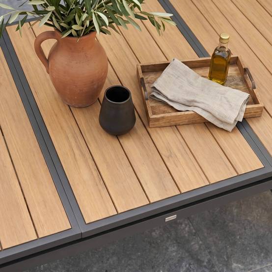 Oviala - Table de jardin extensible 8 à 10 places en alu et effet bois 250cm Savannah - Oviala - Image 3