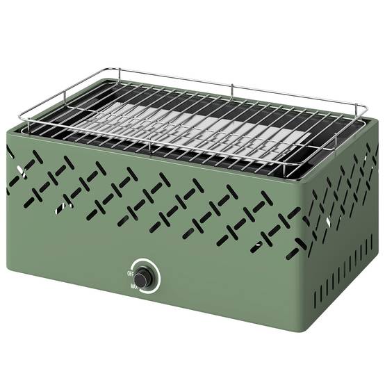 Sans Marque - Barbecue portable au charbon de bois avec ventilateur intégré pour Esterni, Vert Chiaro - Image 2