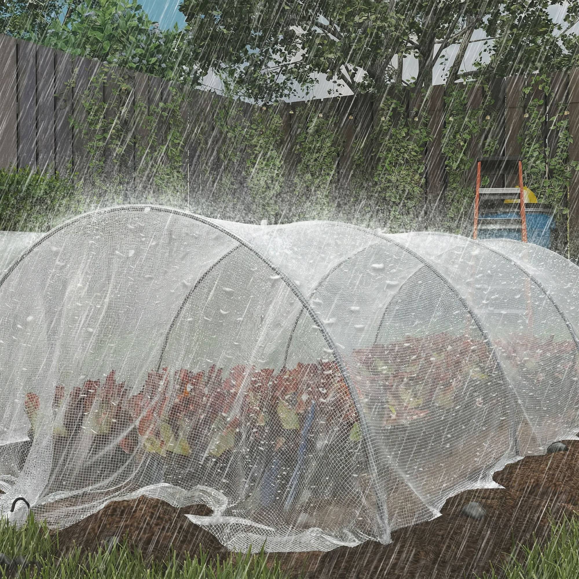 ComfortXL - Bâche de protection imperméable en polyéthylène blanc 4 x 6 m 140 g/m² pour jardin et mobilier extérieur - Image 9