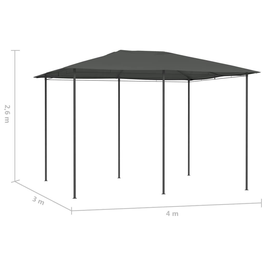 Pergola Jardin - Tonnelle de jardin - Belvédère 3x4x2,6 m Anthracite 160 g/m² MI33 - Image 4