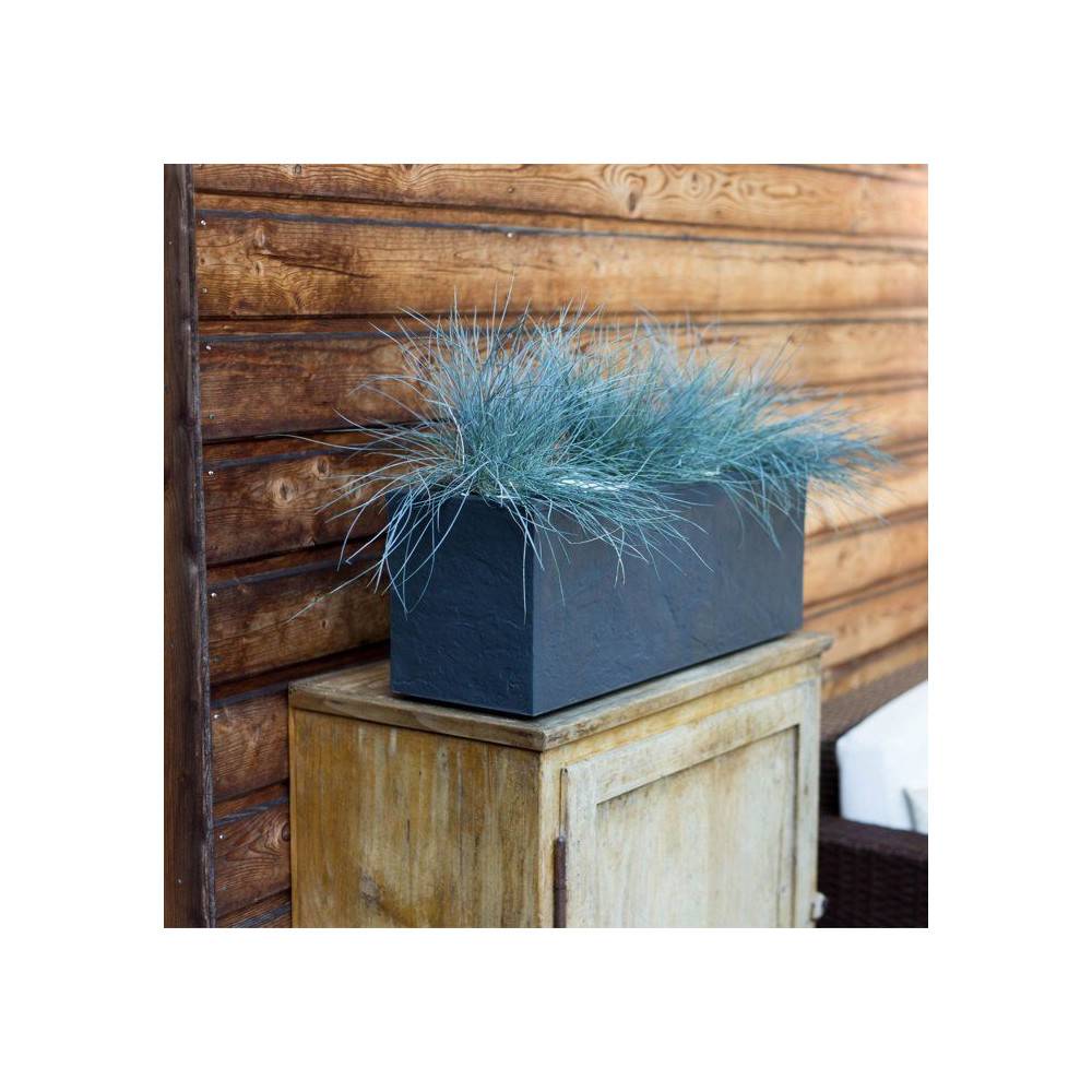 Eda - Balconniere - Eda - Volcania Up - 25 L - Intérieur/extérieur - Décor Pierre - 59 X 19,5 X 22,8 Cm - Gris Anthracite - Image 2