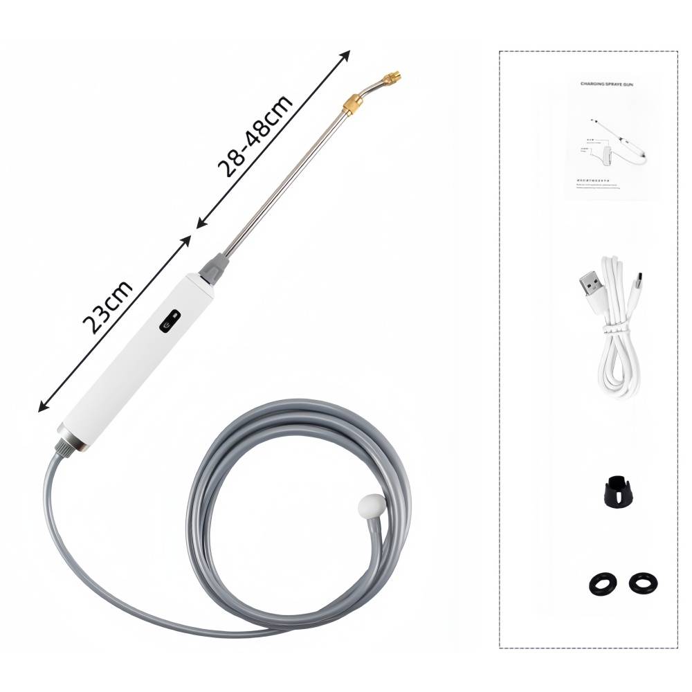 Arroseur d'arrosage-Lance d'arrosage rechargeable en acier inoxydable - 3 modes de pulvérisation - Tuyau rétractable 28-48 cm - Living123 - Image 2