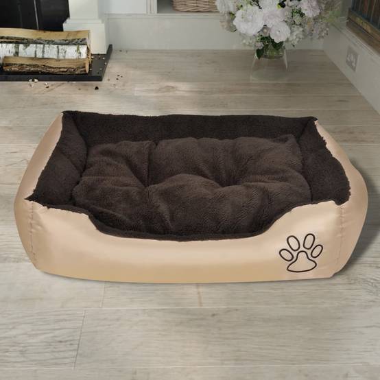 Panier pour chien polyester beige et marron 65 x 48 x 18 cm - PANGIVO - Image 2