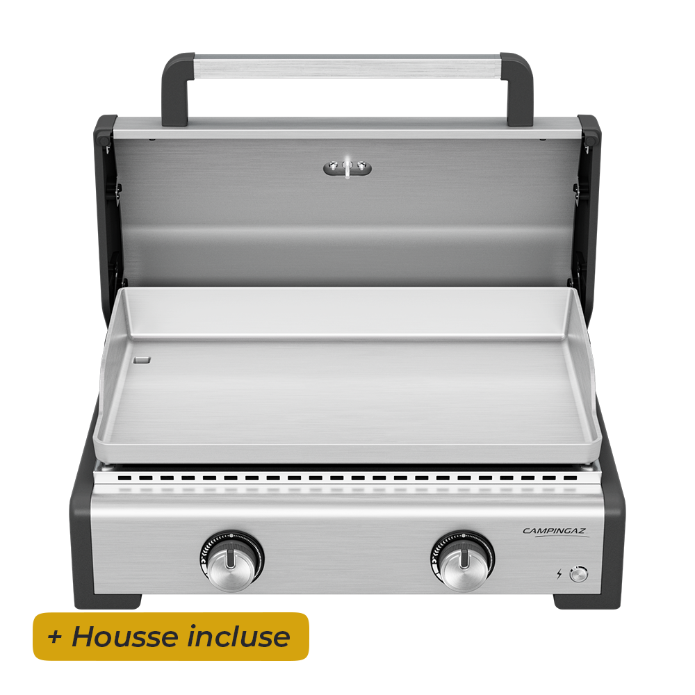 Campingaz - Plancha à gaz Master 2 Pro avec couvercle de cuisson - Housse incluse