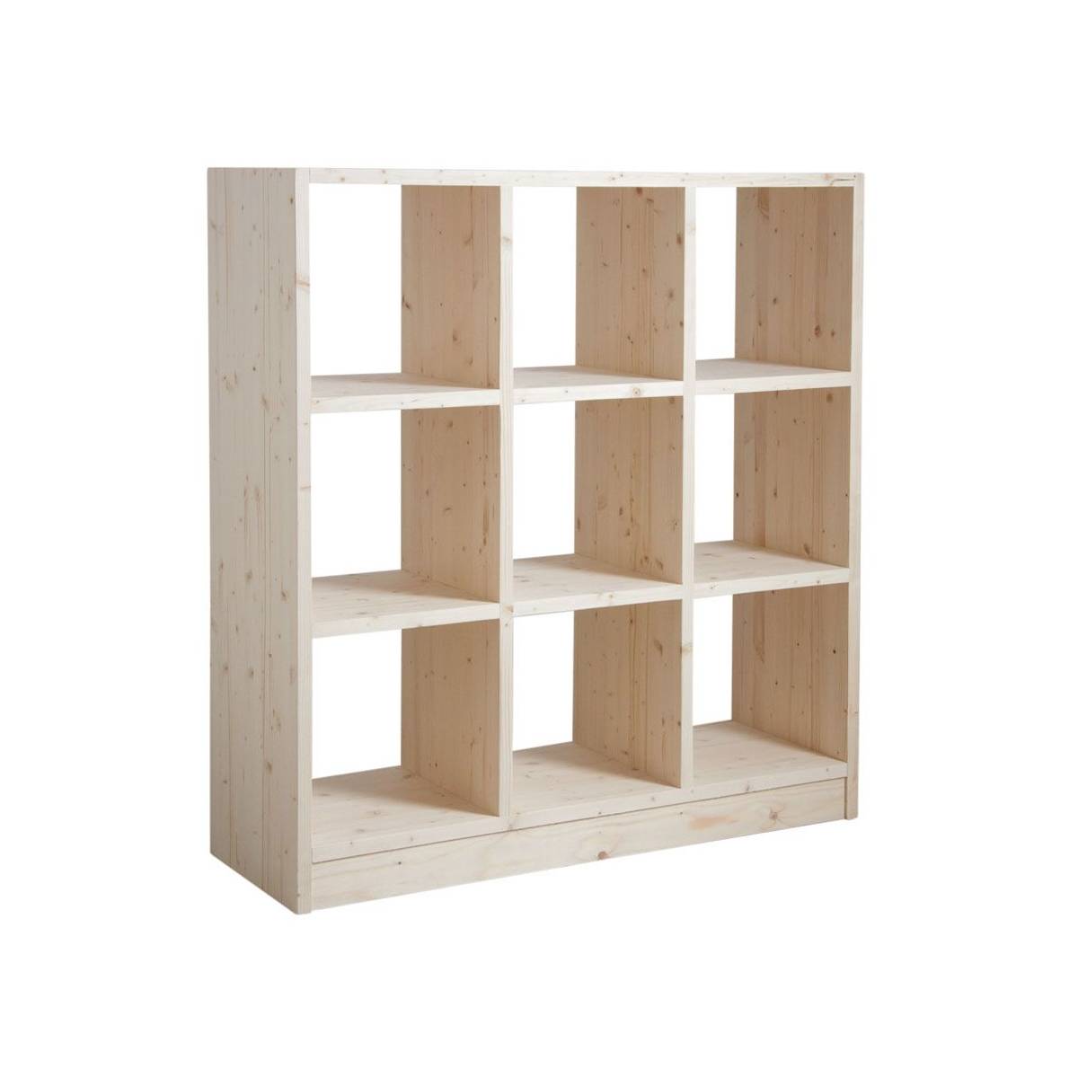 Aubry Gaspard - Bibliothèque 9 cases en épicéa brut - Image 1