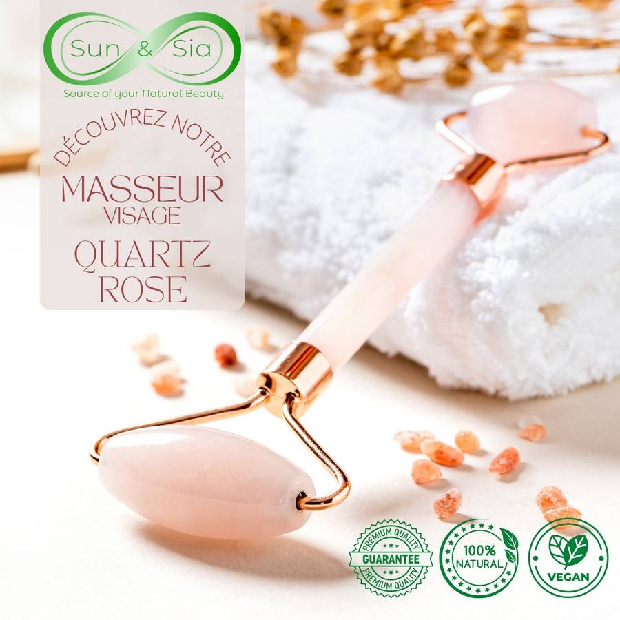 Pack Beauté Soin du Visage - Roller Visage + Gua Sha Quartz Rose + Éponges Konjac + Autres Accessoires Beauté & Bien-être - Image 2