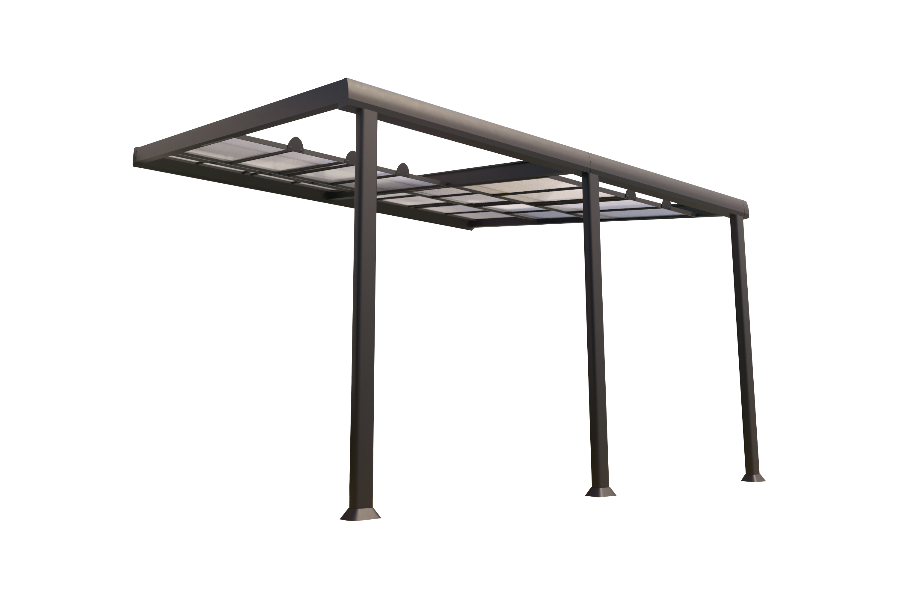 Couleurs du monde - Athezza - Pergola adossée en aluminium 3,5x4m et panneaux coulissants polycarbonate - Couleurs du Monde - Image 2