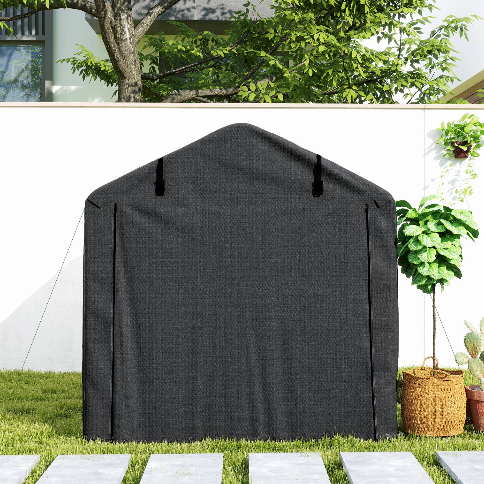 ComfortXL - Tente garage PE noire 220 x 157 x 165 cm pour vélos moto et outils porte enroulable - ComfortXL Outdoor Living - Image 10