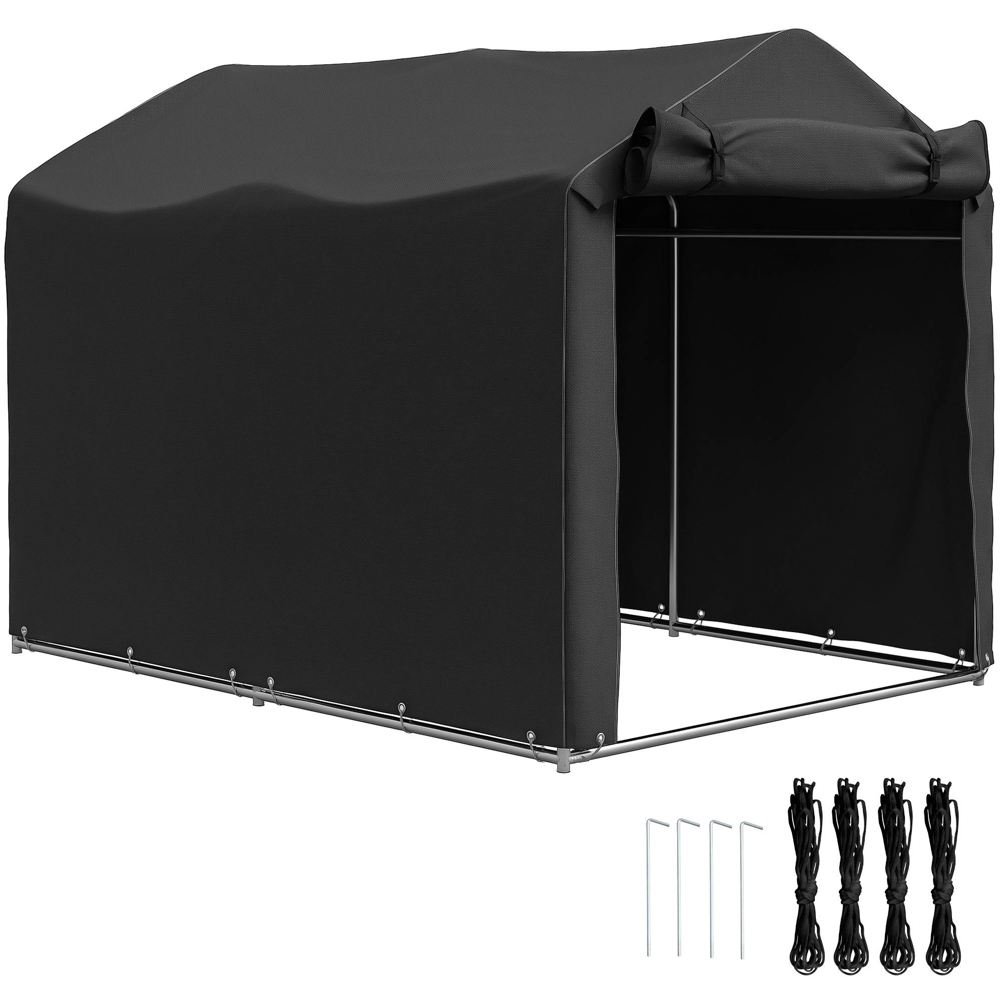 ComfortXL - Tente garage PE noire 220 x 157 x 165 cm pour vélos moto et outils porte enroulable - ComfortXL Outdoor Living - Image 1