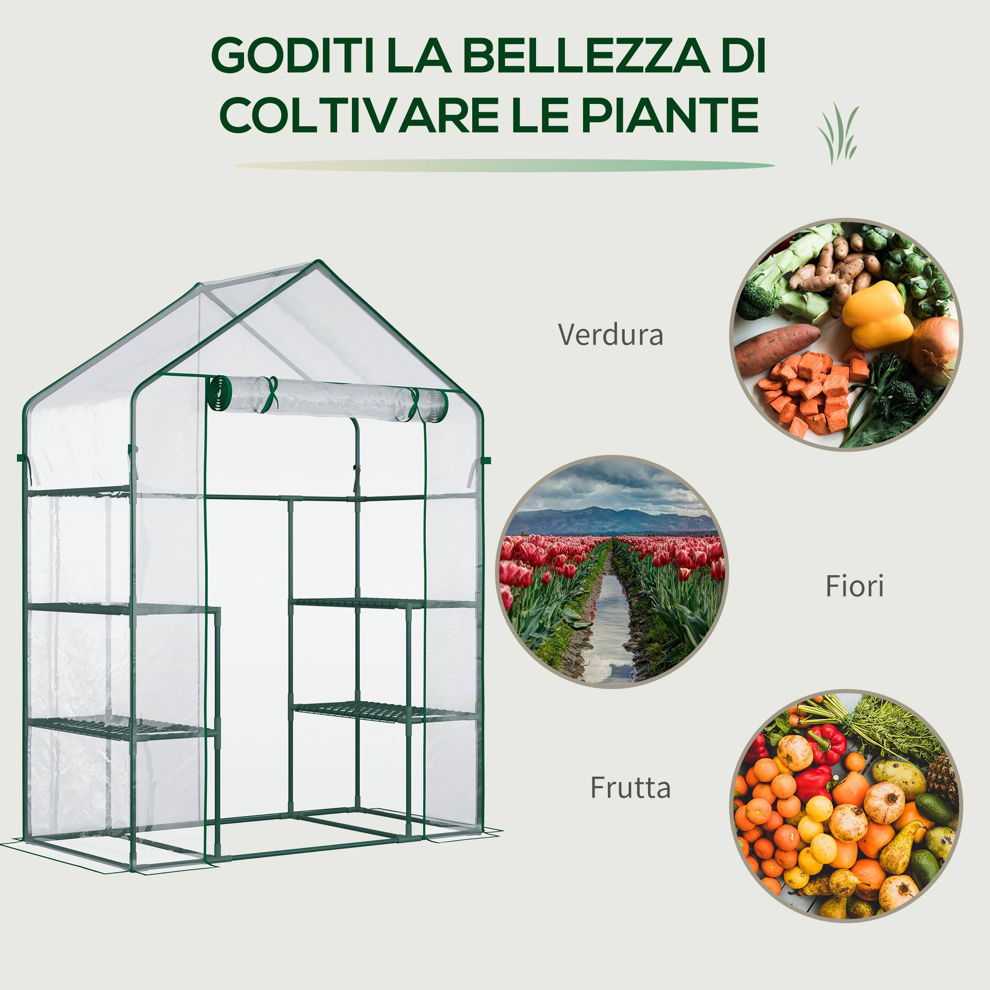 ComfortXL - Serre de jardin PE verte 142 x 73 x 195 cm avec étagères protection plantes - ComfortXL Outdoor Living - Image 7