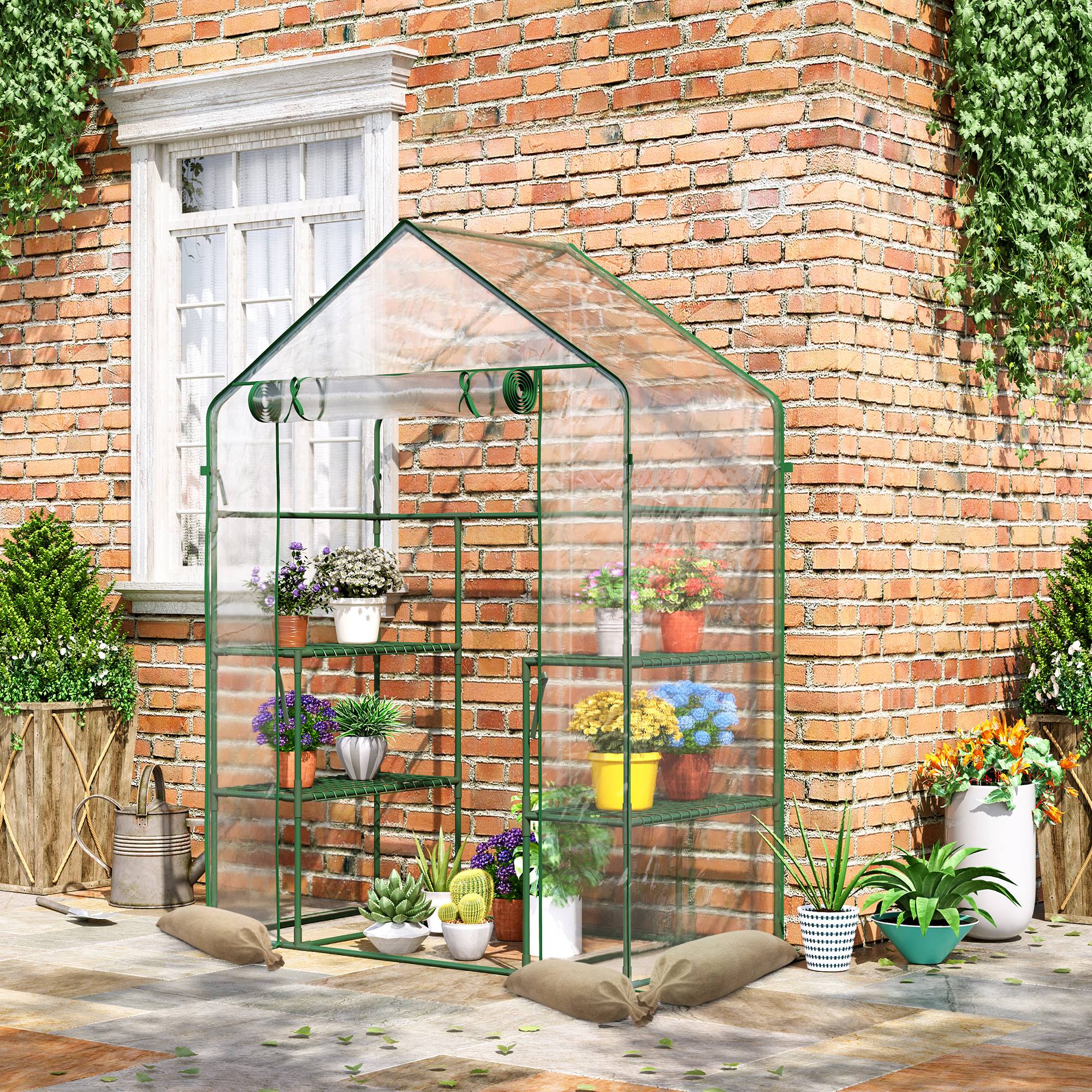 ComfortXL - Serre de jardin PE verte 142 x 73 x 195 cm avec étagères protection plantes - ComfortXL Outdoor Living - Image 3