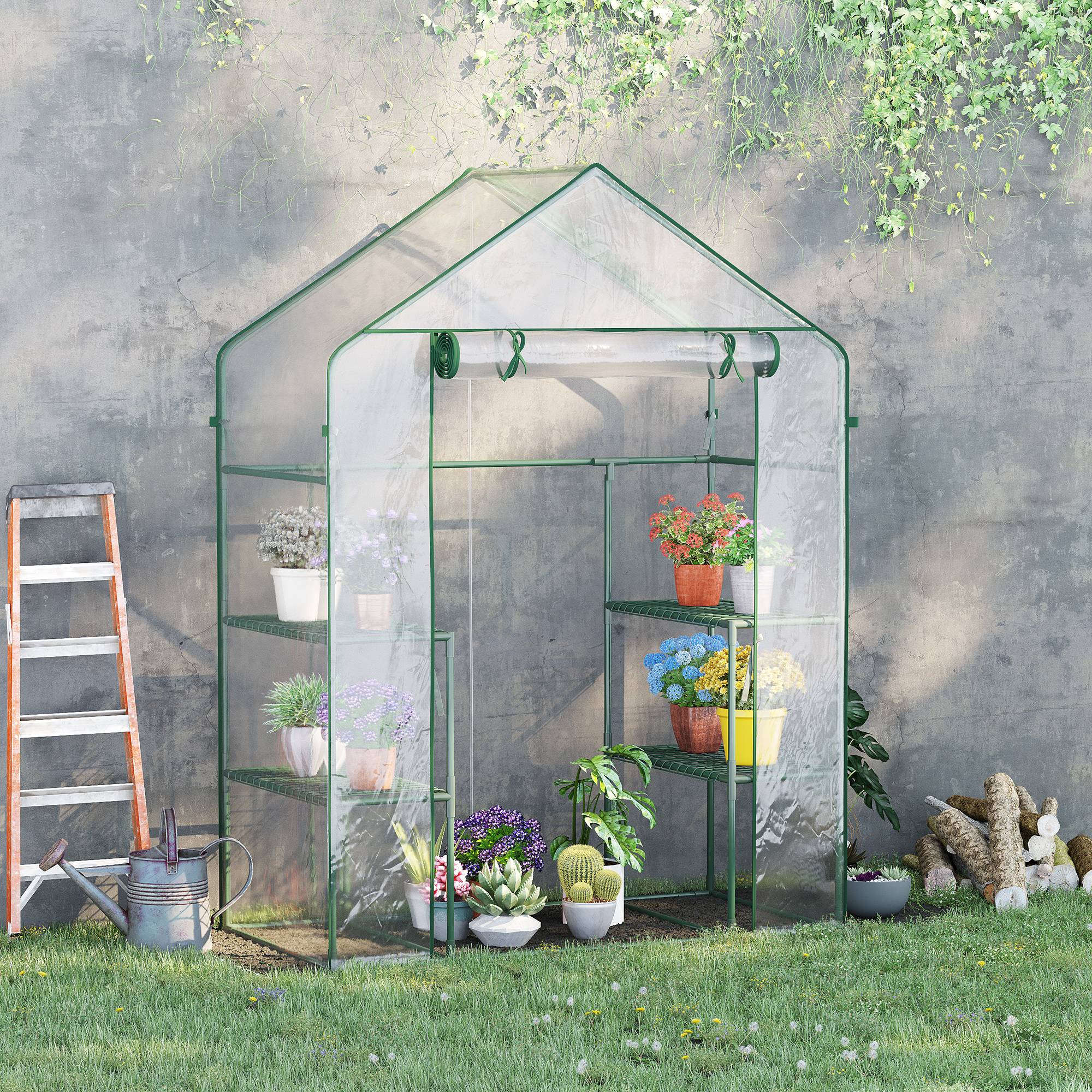 ComfortXL - Serre de jardin PE verte 142 x 73 x 195 cm avec étagères protection plantes - ComfortXL Outdoor Living - Image 4