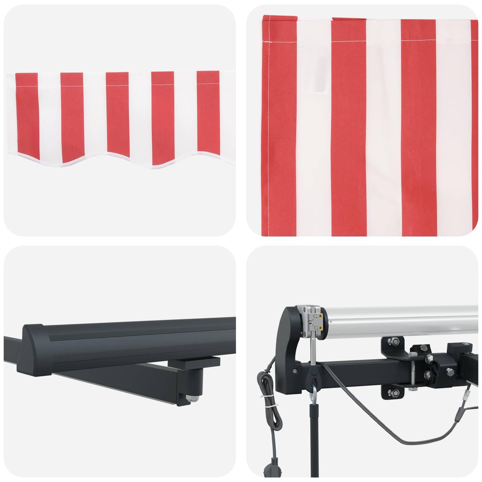 Store banne polyester rouge 450 x 350 x 165 cm - Prolenta premium p3474.7 - Image 10