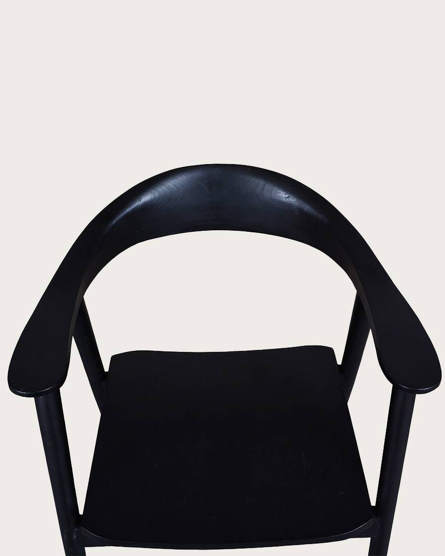 Dewi - Lot de 2 Chaise Dewi en teck massif noir - UNIQKA - Image 8