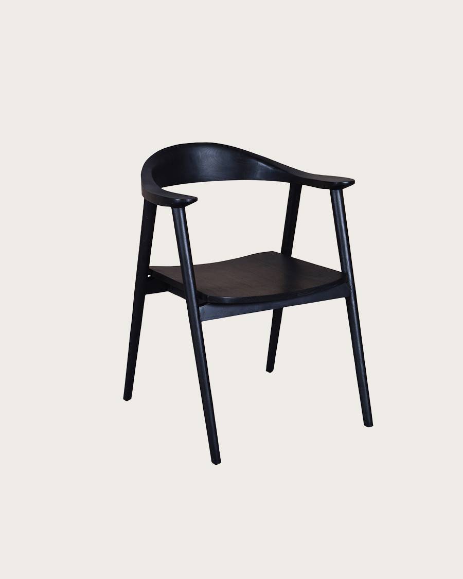 Dewi - Lot de 2 Chaise Dewi en teck massif noir - UNIQKA - Image 2