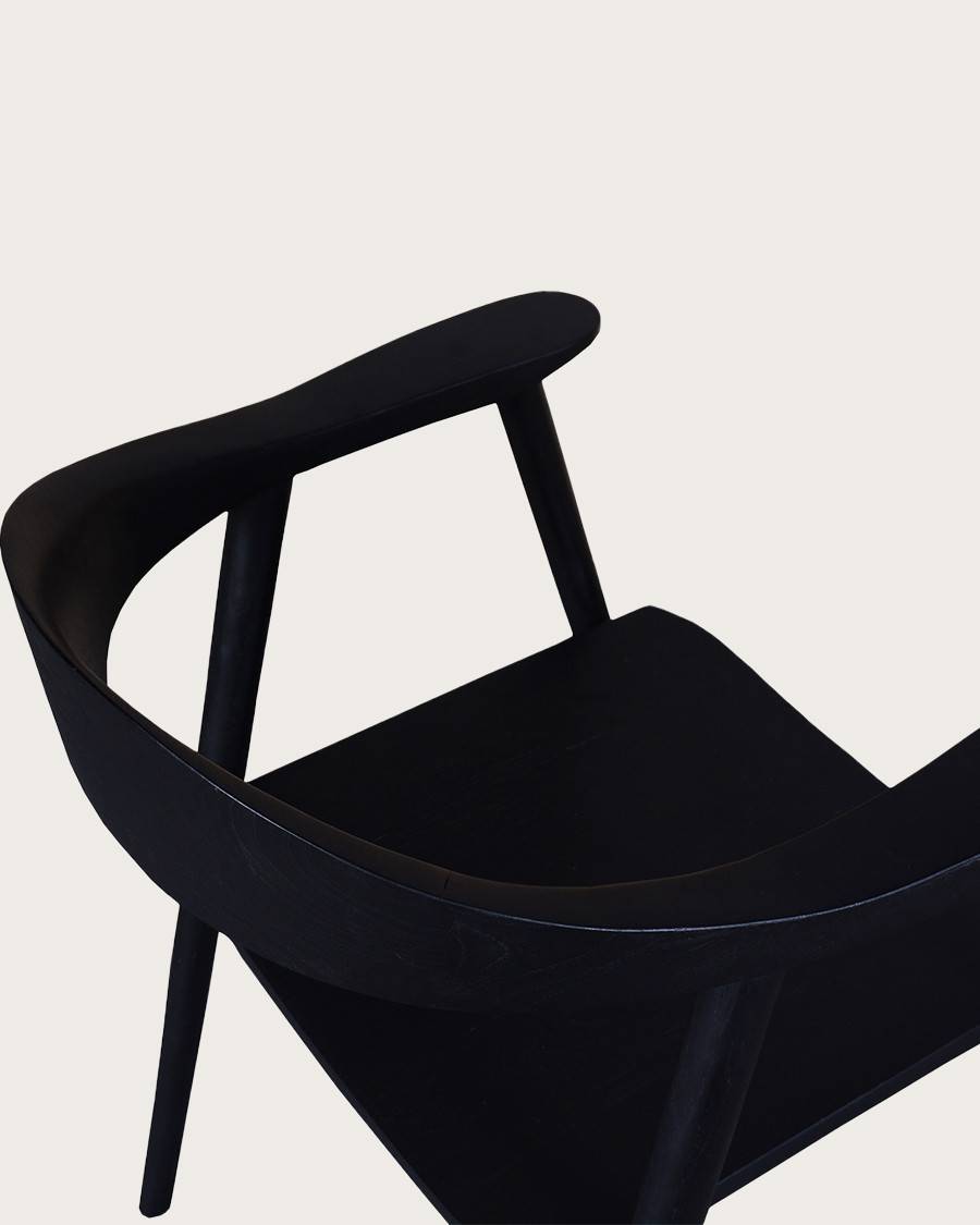 Dewi - Lot de 2 Chaise Dewi en teck massif noir - UNIQKA - Image 4