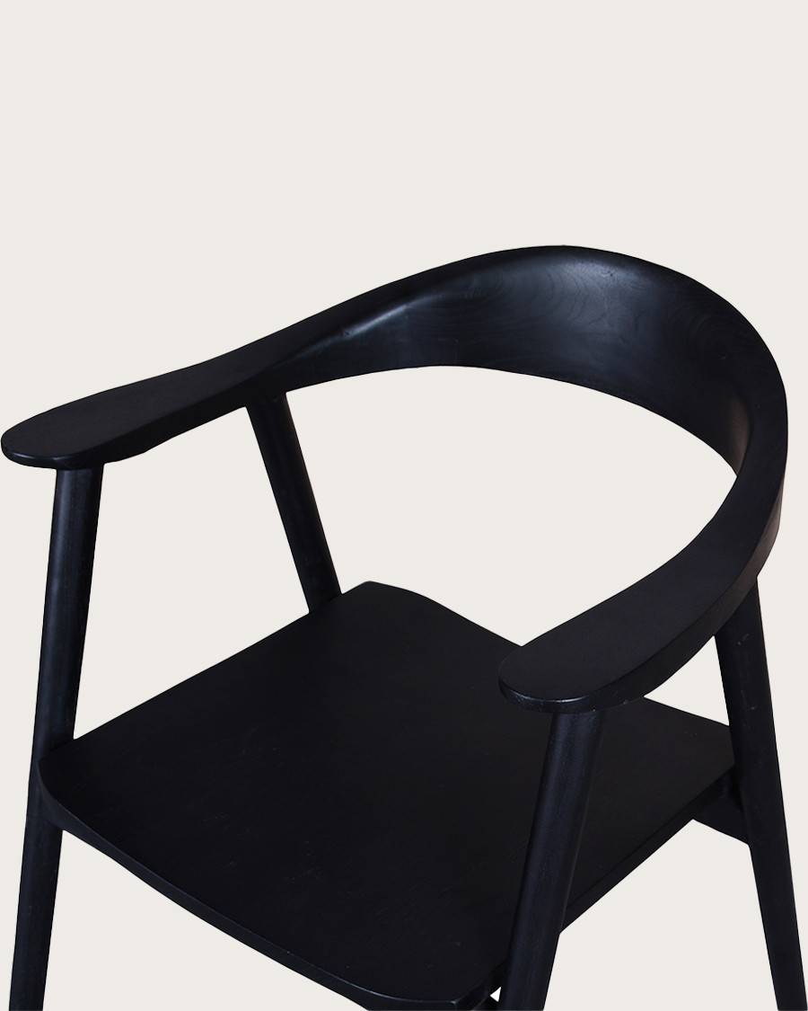 Dewi - Lot de 2 Chaise Dewi en teck massif noir - UNIQKA - Image 6