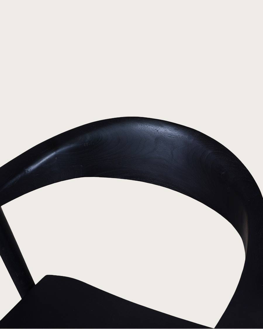 Dewi - Lot de 2 Chaise Dewi en teck massif noir - UNIQKA - Image 7