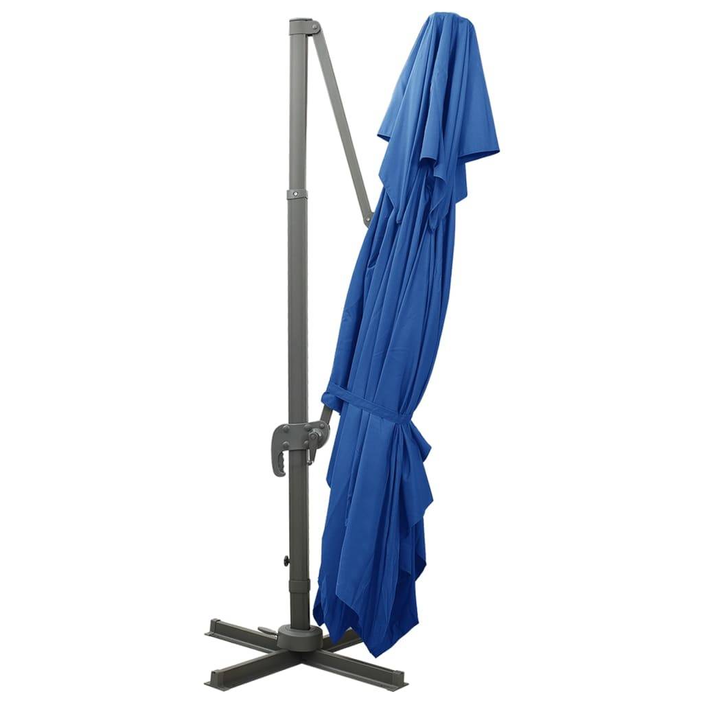 Helloshop26 - Parasol déporté à double toit 400 x 300 cm bleu - Image 4