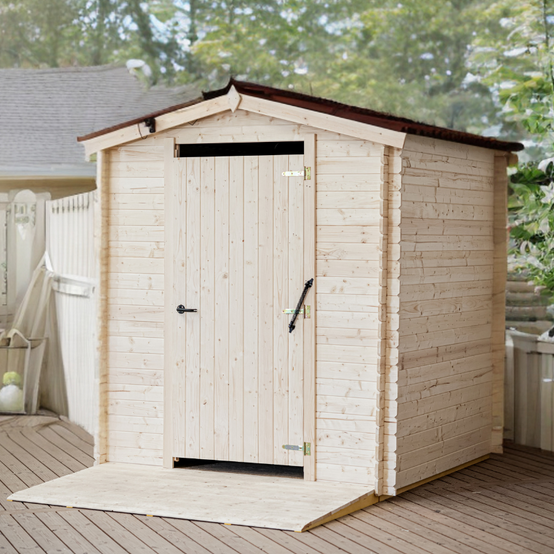 Habrita - Abri WC bois massif avec plancher adapté aux Personnes à Mobilité Réduite / 20 mm / ALPINA TOILETTES SECHES PMR / surface extérieure : 6,71 m2 - Image 2