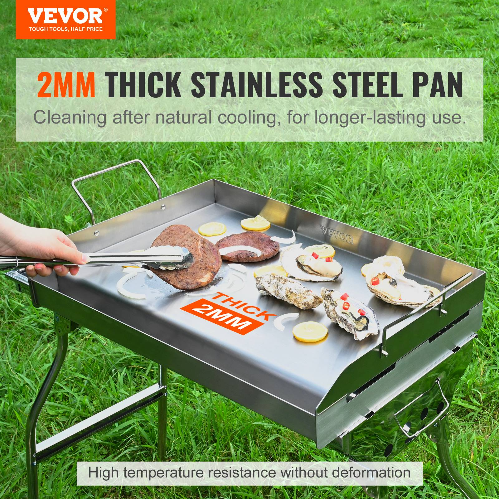 Vevor - VEVOR Plaque à Griller Plancha Gril 587x395 mm en Acier Inoxydable Anti-adhésive - Image 2