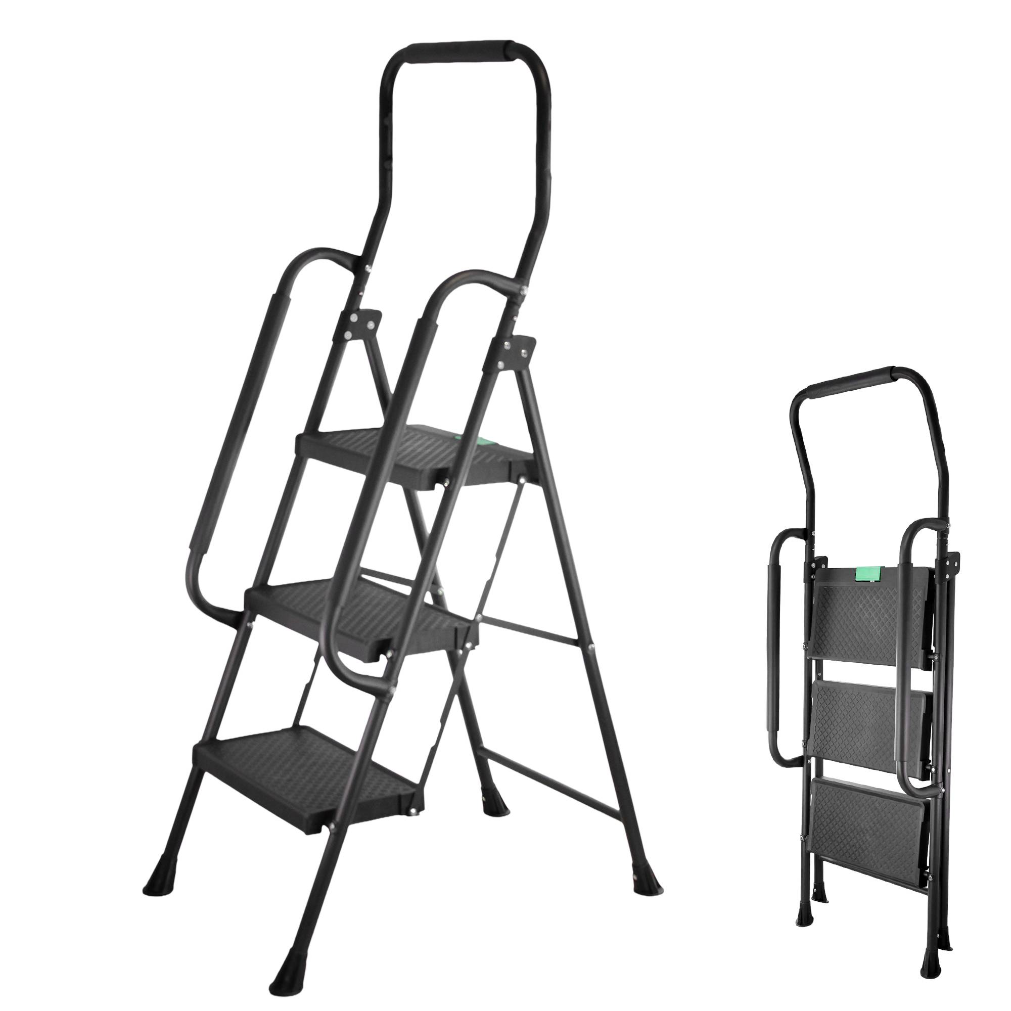 Fishtec - Escabeau Pliant FISHTEC 3 Marches Acier Rampes 150kg - Image 1