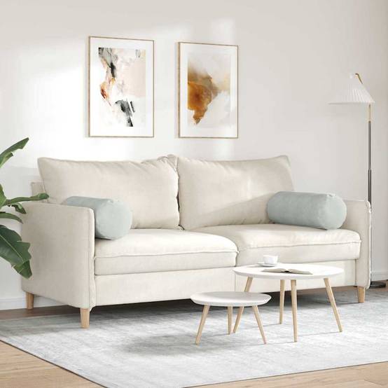 Lot de 2 Traversins Déco Velours Côtelé Confort Housse Amovible pour Salon Chambre Gris Clair 25x70 cm – ComfortXL Outdoor Living - Image 4