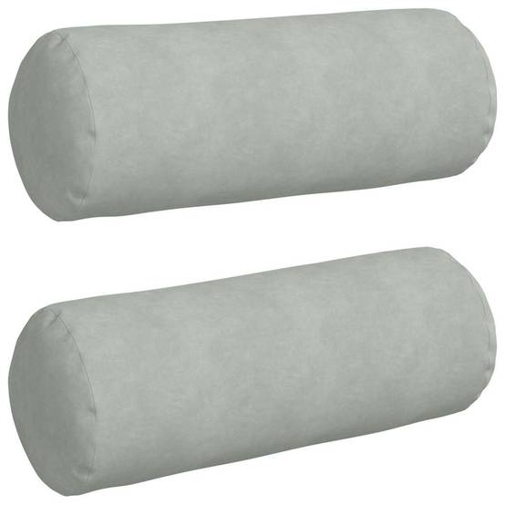 Lot de 2 Traversins Déco Velours Côtelé Confort Housse Amovible pour Salon Chambre Gris Clair 25x70 cm – ComfortXL Outdoor Living - Image 2