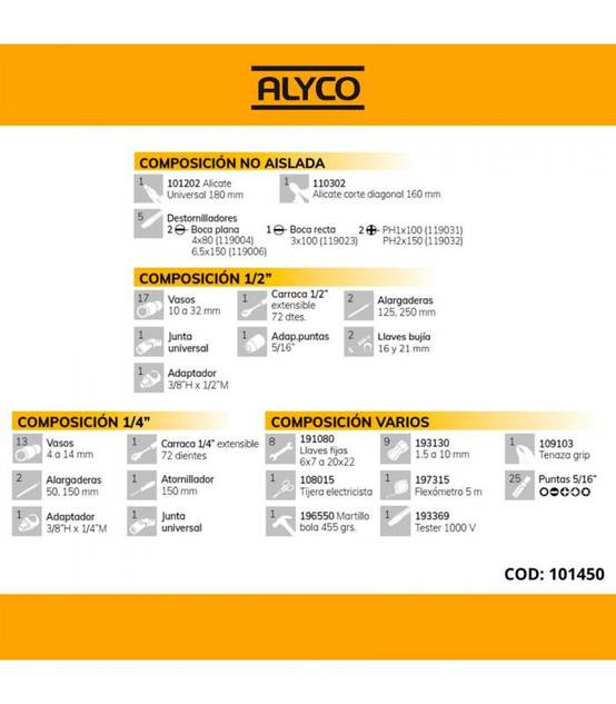 Set 98 Outils Mixtes Alyco 101450 - Image 3