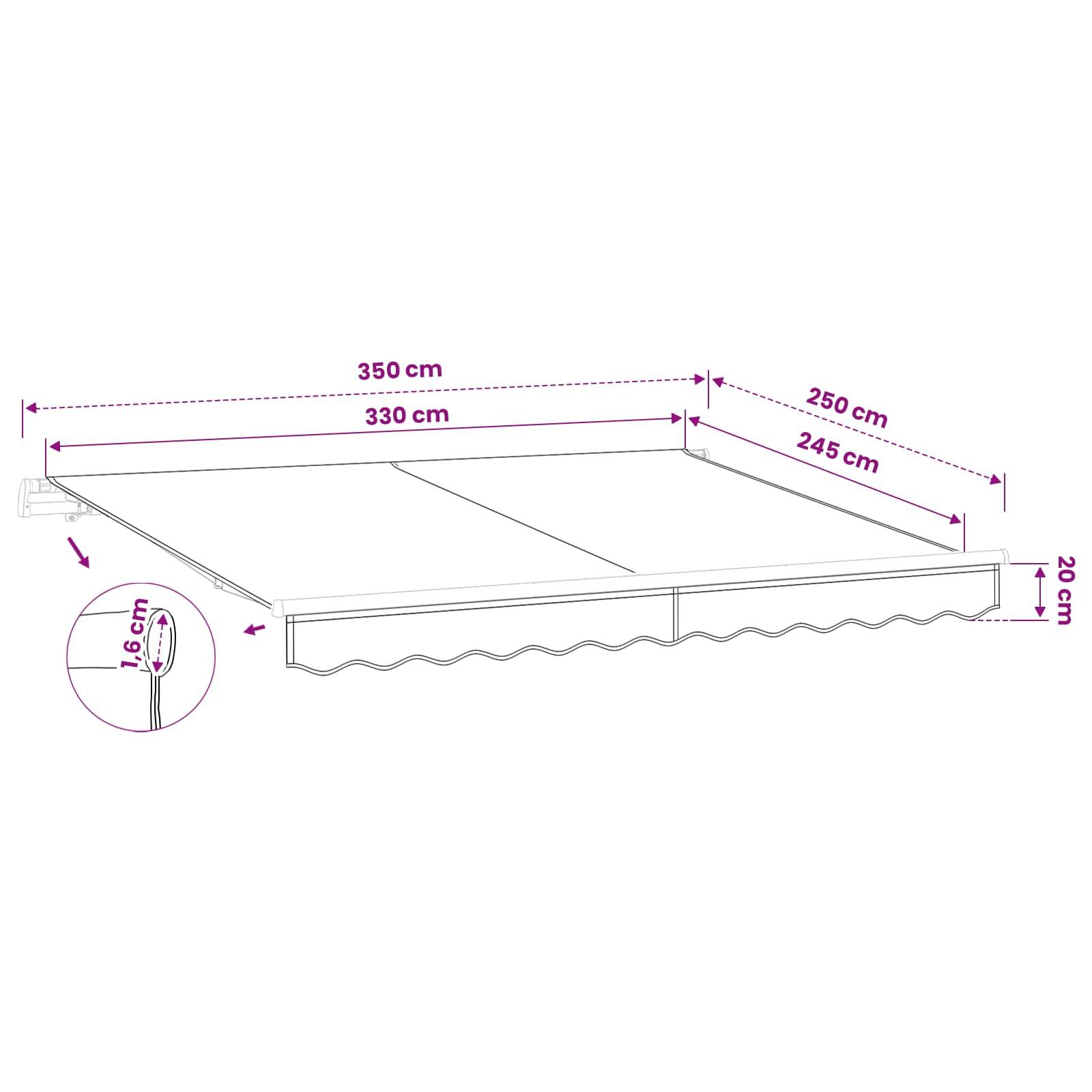 Vidaxl - Toile de rechange pour store banne 3,5x2,5 m Beige Polyester vidaXL 42000559 - Image 3