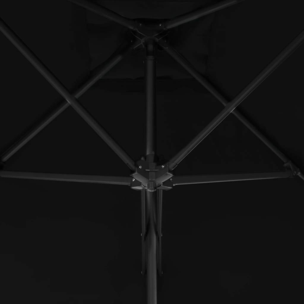 Helloshop26 - Parasol d'extérieur avec mât en acier 250 x 250 x 230 cm noir - Image 4