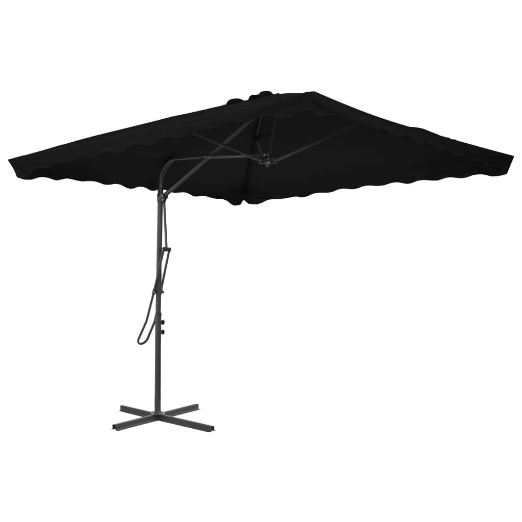 Helloshop26 - Parasol d'extérieur avec mât en acier 250 x 250 x 230 cm noir - Image 1