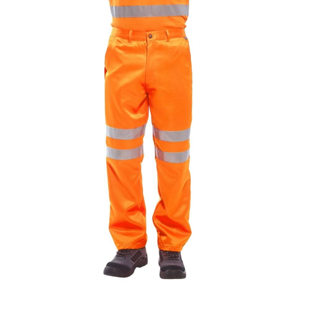 Pantalon Hi-vis Poly-coton Ris  Couleur : Orange Taille Xxl - Portwest - Image 3