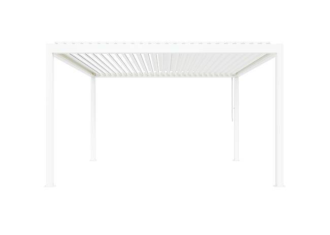Pergola Bioclimatique Aluminium Autoportante Blanc 4x3,5 Manuelle S ORIAL France - Image 9