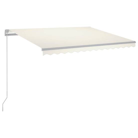 Auvent de Balcon Manuel avec Éclairage LED Ambiant en Aluminium Crème 300x250 cm – ComfortXL Outdoor Living - Image 2