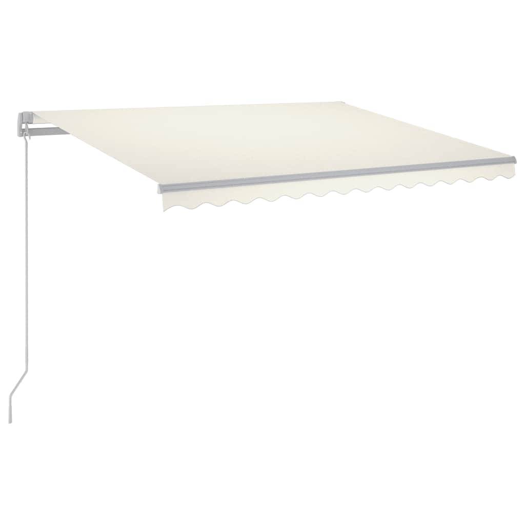 Auvent de Balcon Manuel avec Éclairage LED Ambiant en Aluminium Crème 300x250 cm – ComfortXL Outdoor Living - Image 2
