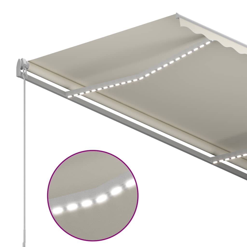 Auvent de Balcon Manuel avec Éclairage LED Ambiant en Aluminium Crème 300x250 cm – ComfortXL Outdoor Living - Image 5