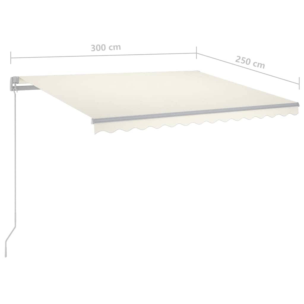 Auvent de Balcon Manuel avec Éclairage LED Ambiant en Aluminium Crème 300x250 cm – ComfortXL Outdoor Living - Image 7