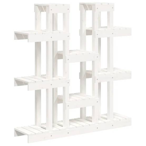 Support à plantes élégant jardin salon 104,5 x 25 x 109,5 cm en bois de pin blanc - Image 1