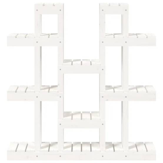 Support à plantes élégant jardin salon 104,5 x 25 x 109,5 cm en bois de pin blanc - Image 2
