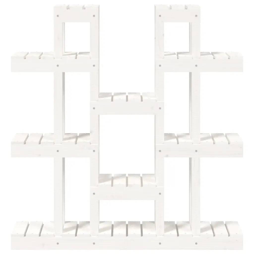 Support à plantes élégant jardin salon 104,5 x 25 x 109,5 cm en bois de pin blanc - Image 2
