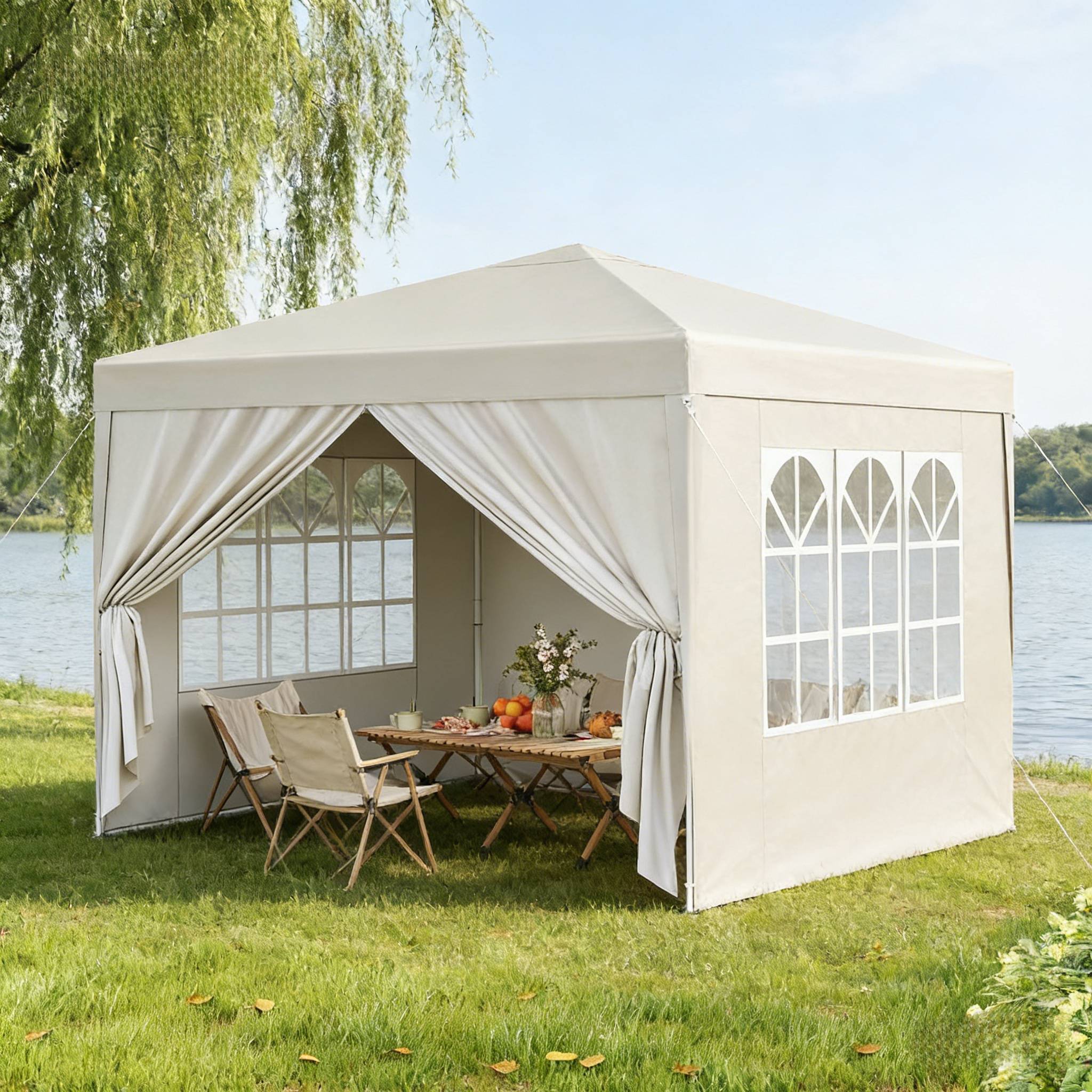 Gazebo moderne protection toiture extérieure, idéal patio, mariage, restauration et événements - Image 1